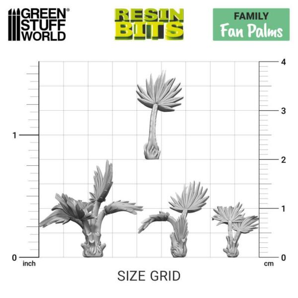 Green Stuff World 3D printed set - Fan Palms 20x 12670