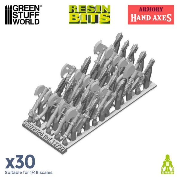 Green Stuff World 3D printed set - Hand Axes 30x 12792