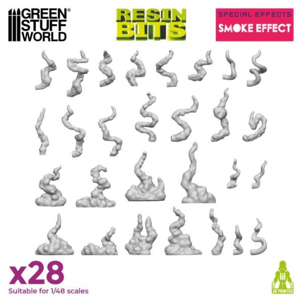 Green Stuff World 3D printed set - Smoke Effect 28x 12914