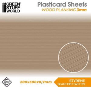 Green Stuff World Plasticard Getextureerde plaat met houten planken 5063