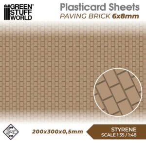 Green Stuff World Plasticard Straatsteen Structuurplaat 6x8mm 5066