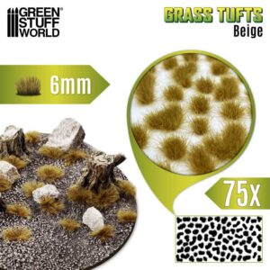 Green Stuff World Grass TUFTS - 6mm self-adhesive - BEIGE 10671