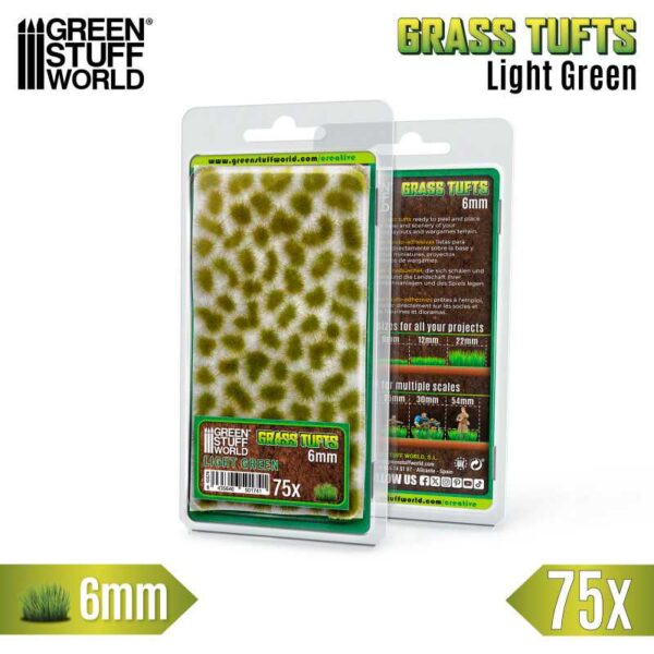 Green Stuff World Grass TUFTS - 6mm self-adhesive - Light Green 10674