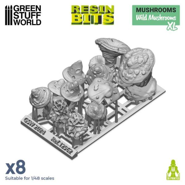 Green Stuff World 3D printed set - Wild Mushrooms XL 12962