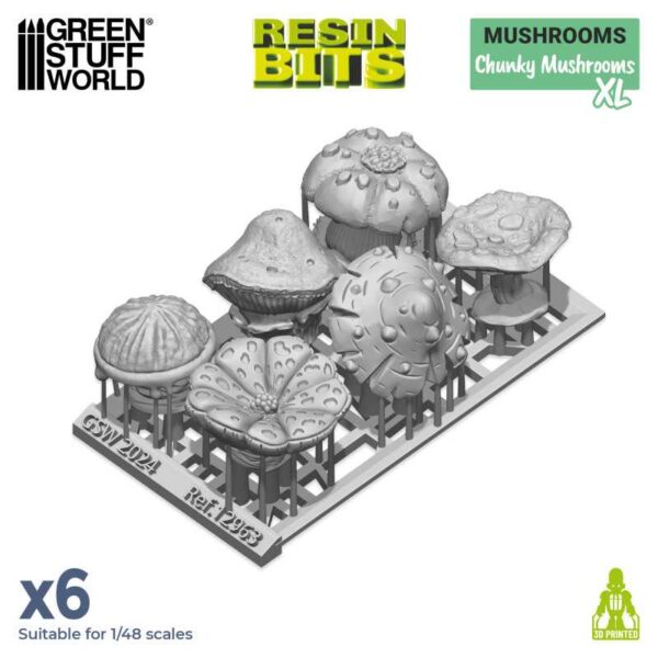 Green Stuff World 3D printed set - Chunky Mushrooms XL 12963