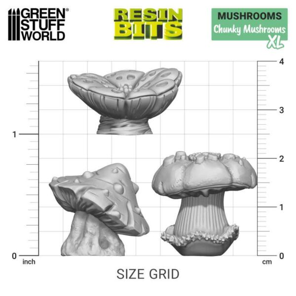 Green Stuff World 3D printed set - Chunky Mushrooms XL 12963