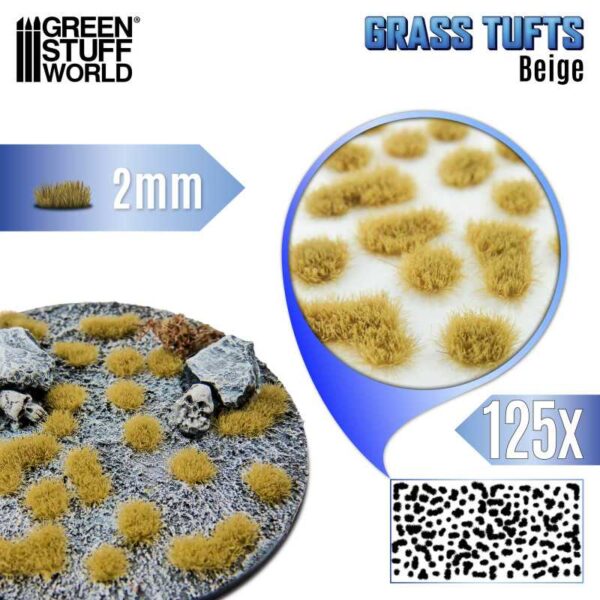 Green Stuff World Grass TUFTS - 2mm self-adhesive XXL - BEIGE 12948
