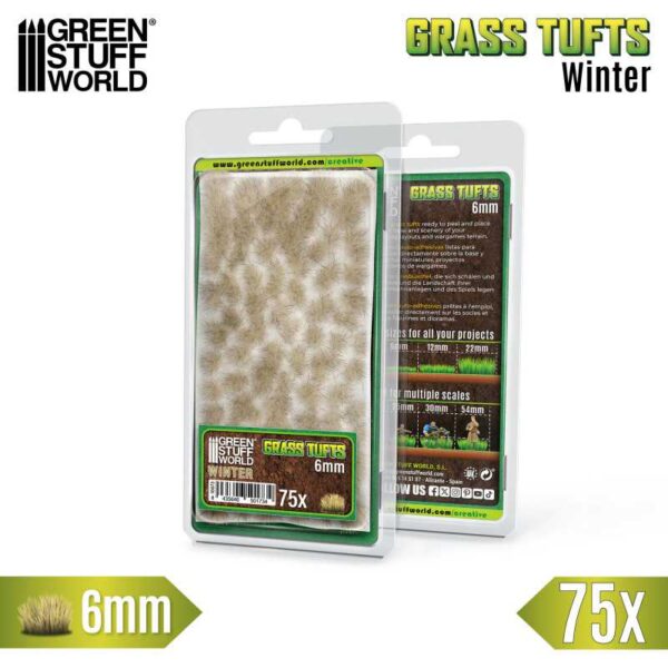 GSW Grass TUFTS - 6mm self-adhesive 75x - Winter White 10673