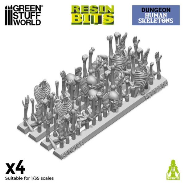 GSW 3D printed set - Human Skeletons 1:35 X4 12304