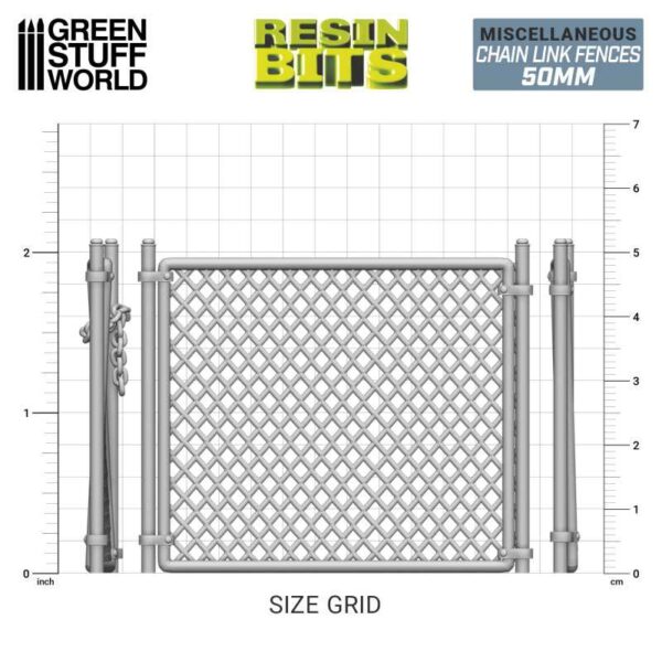 GSW 3D printed set - Chain Link Fences 50mm 5X 12418