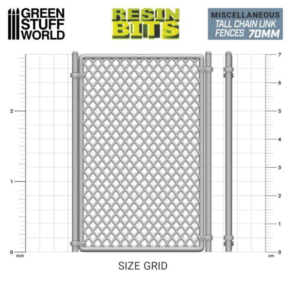 GSW 3D Printed set - Chain Link Fences 70mm 5X 13173