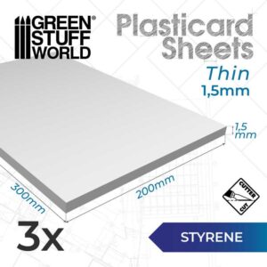 GSW Styrene sheets 1.5 mm Pack x3 13225