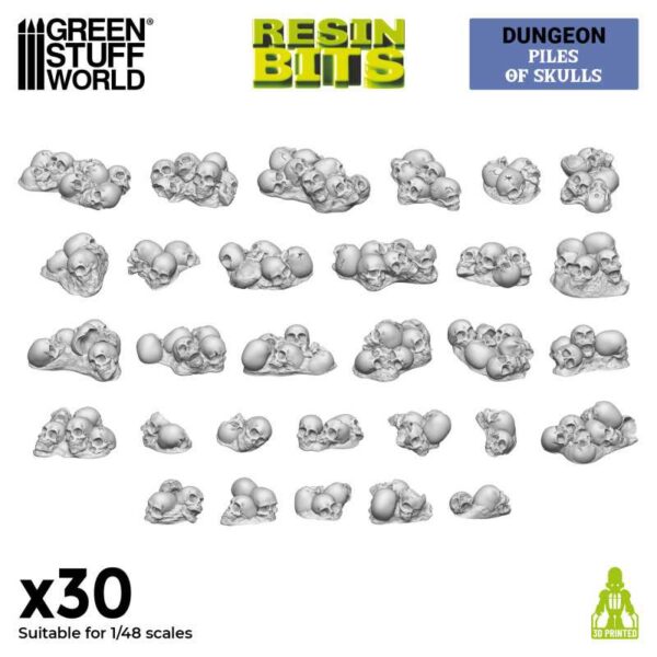 GSW 3D printed set - Piles of Skulls 1:48 X30 13298