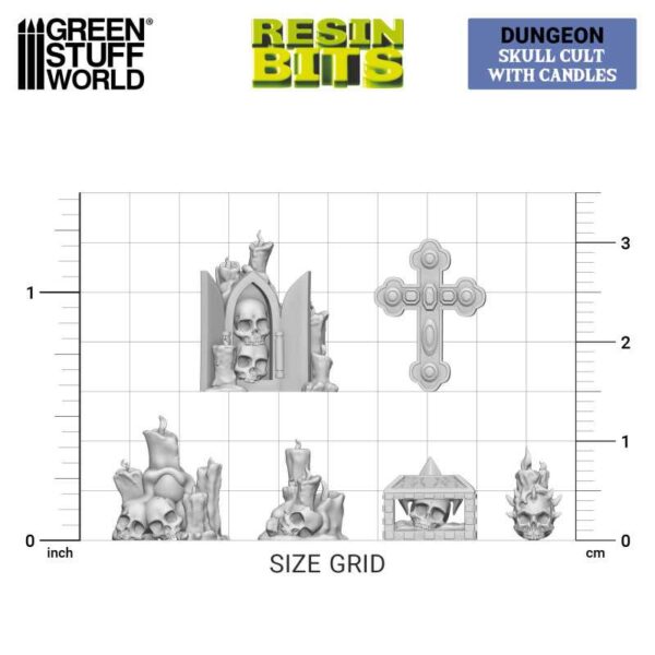 GSW 3D printed set - Skull Cult with candles 1:48 x35 13299