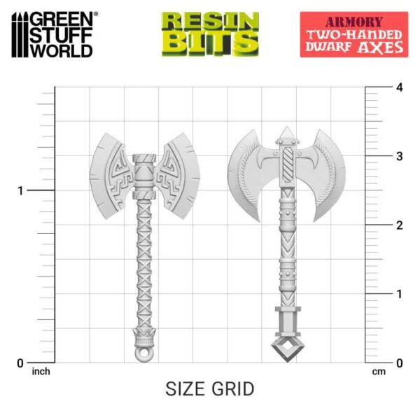 GSW 3D printed set - Two Handed Dwarf Axes X10 13301