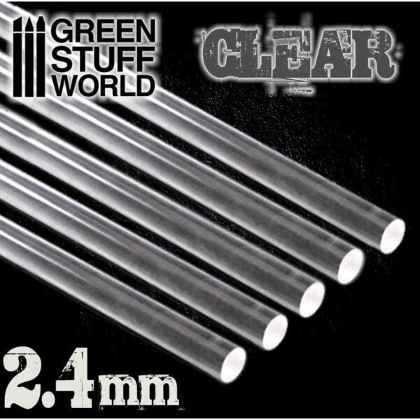 GSW Acrylic Rods - Round 2.4 mm CLEAR 5X 9256