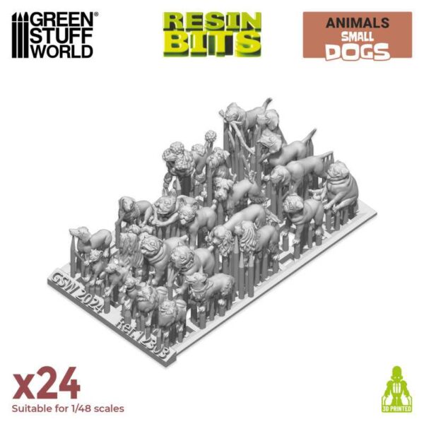 Green Stuff World 3D printed set - Small Dogs 12303