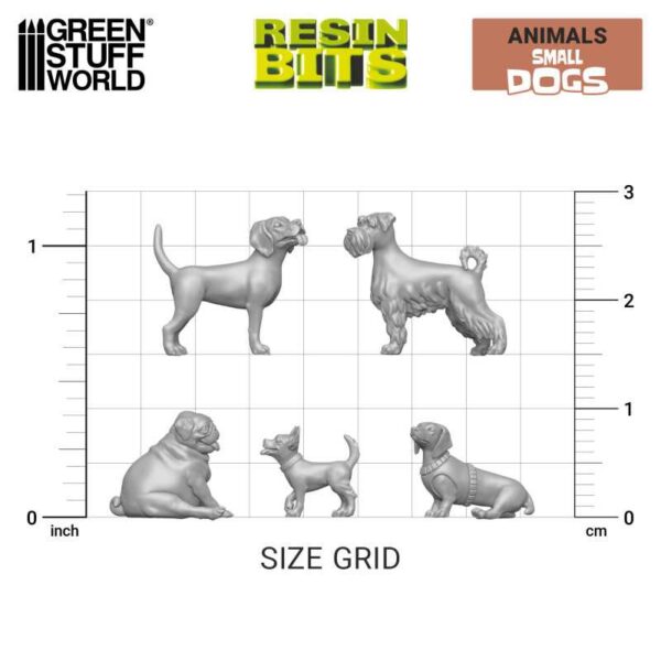 Green Stuff World 3D printed set - Small Dogs 12303