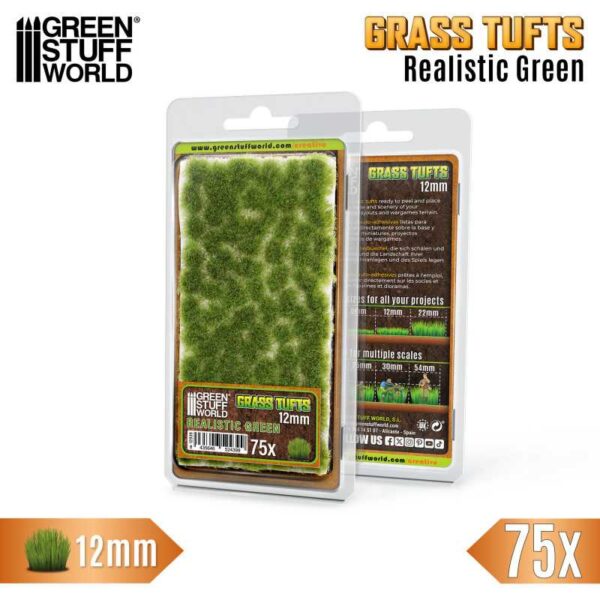 GSW Static Grass Tufts 12 mm - 75x - Realisitic Green 12939