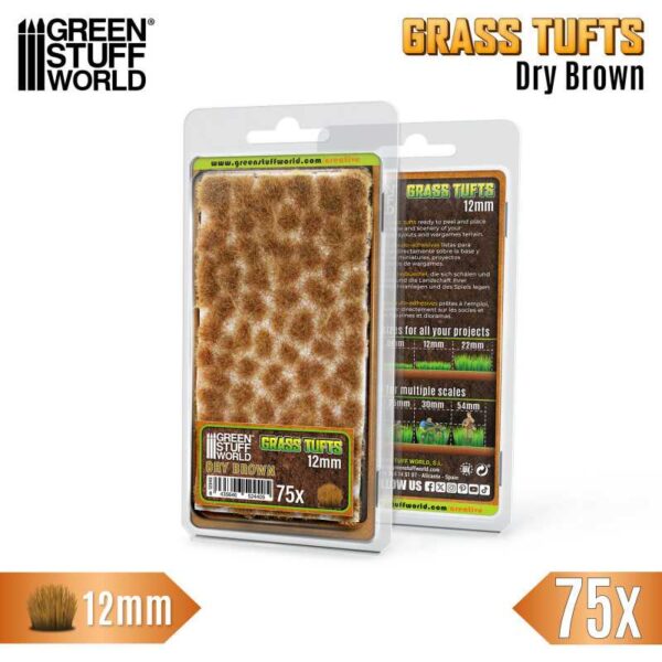 GSW Grass TUFTS - 12mm self-adhesive - 75x - Dry Brown 12940