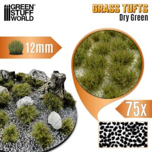 GSW Static Grass Tufts 12 mm - 75x - Dry Green 12941