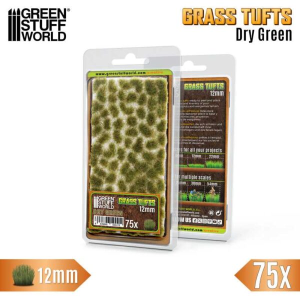 GSW Static Grass Tufts 12 mm - 75x - Dry Green 12941