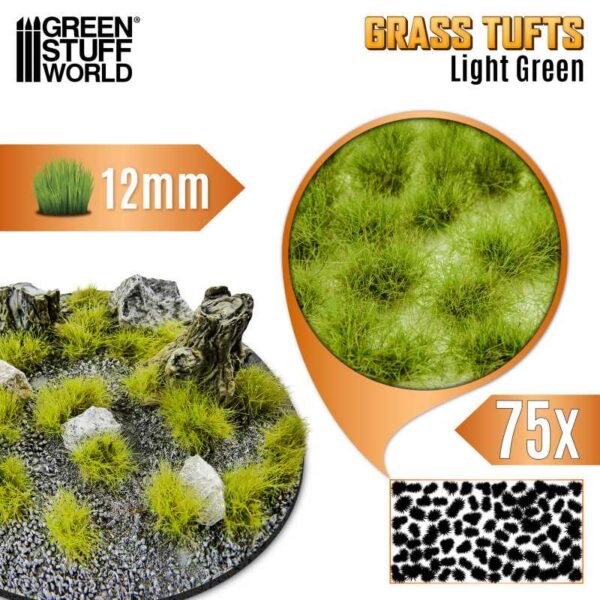 GSW Static Grass Tufts 12 mm - 75x - Light Green 12943