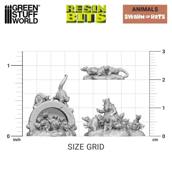 Green Stuff World 3D printed set - Swarm of Rats 13306