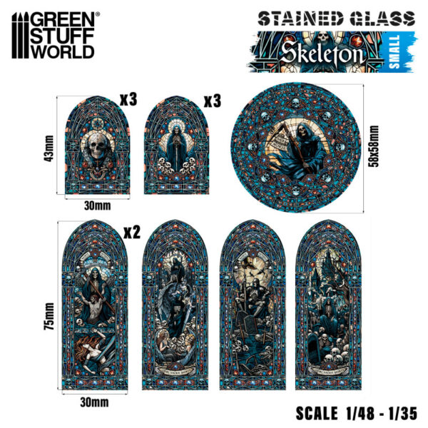 GSW Skeleton Stained Glass - Small 5134