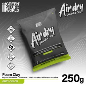 Green Stuff World Air Dry Foam Clay 250gr. - Grey 5395