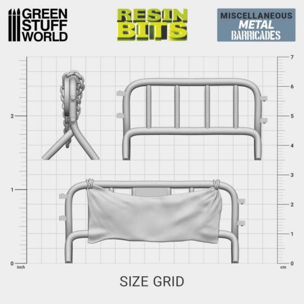 Green Stuff World 3D printed set - Metal Barricades 12416