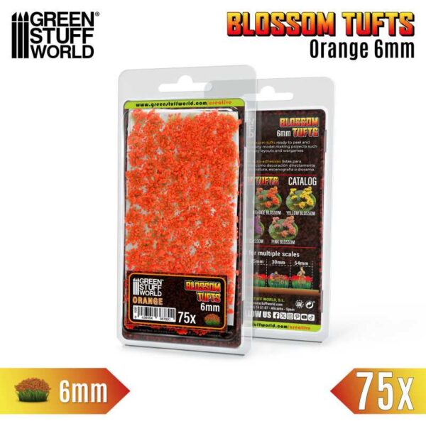 GSW Blossom TUFTS - 6mm self-adhesive 75x- Orange Flowers 13003