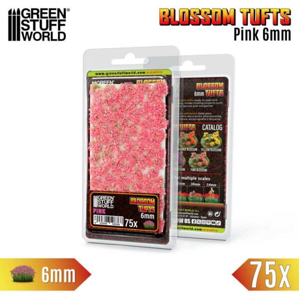 GSW Blossom TUFTS - 6mm self-adhesive 75x- Pink Flowers 13006