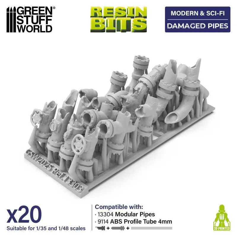 Green Stuff World Damaged Pipes 13303